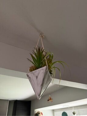 Hanging Triangle Marble Geometric Planter  Succulents hold wall artificial decor